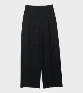 Relaxed Wool Trousers Black