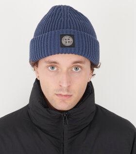 Rib Wool Logo Beanie Blue