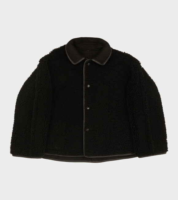 Cawley - Suede Back Curly Hair Avis Jacket Black