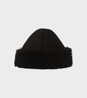 Suede Back Curly Hair Cap Black