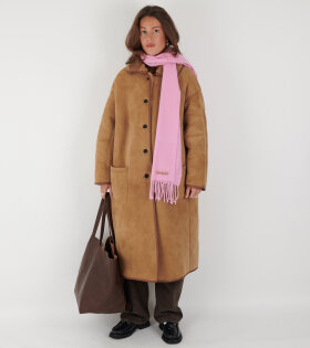 Sheepskin Suede Curly Roo Coat Tan