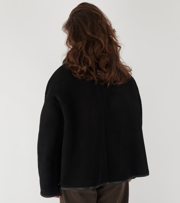 Cawley - Suede Back Curly Hair Avis Jacket Black