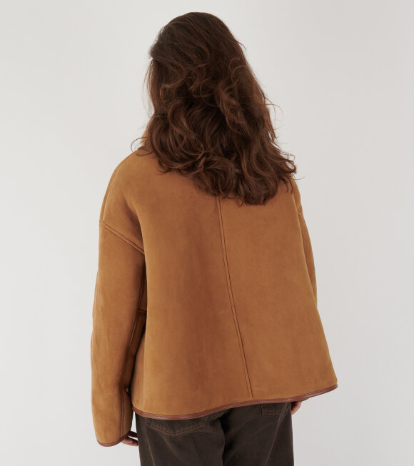 Cawley - Suede Back Curly Hair Avis Jacket Tan