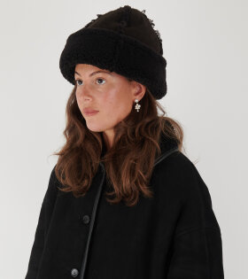 Suede Back Curly Hair Seam Out Cap Chocolate