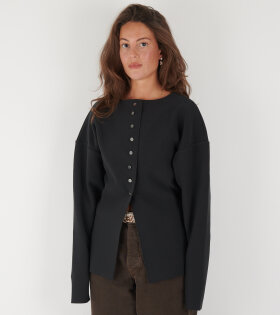 Lay 3 Boatneck Cardigan Anthracite