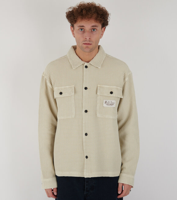 Brain Dead - Waffle Button Front Shirt Tan