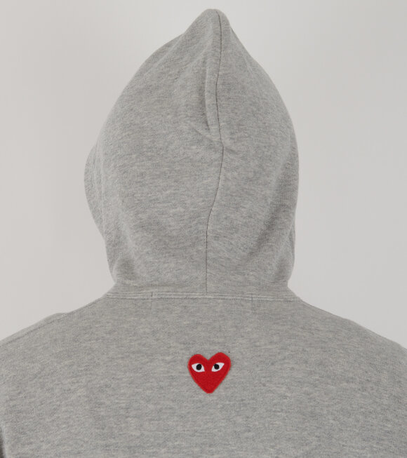 Comme des Garcons PLAY - Backside Heart Hoodie Grey/Red