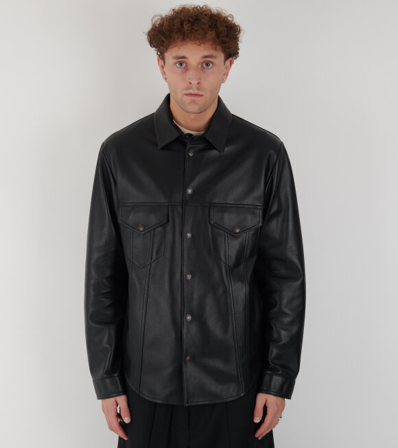 Acne Studios - Leather Shirt Black