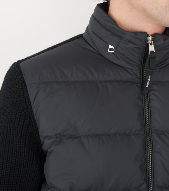 Moncler - Padded Wool Zip-up Hoodie Black