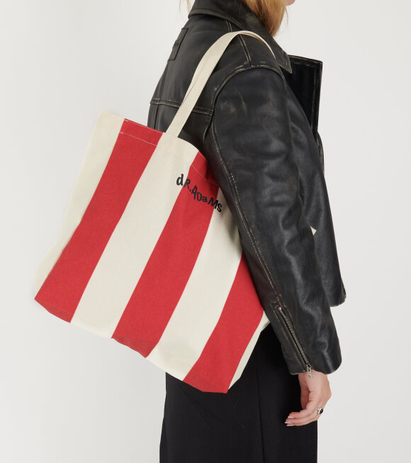 dr.Adams - dr. Adams Striped Tote Natural/Red