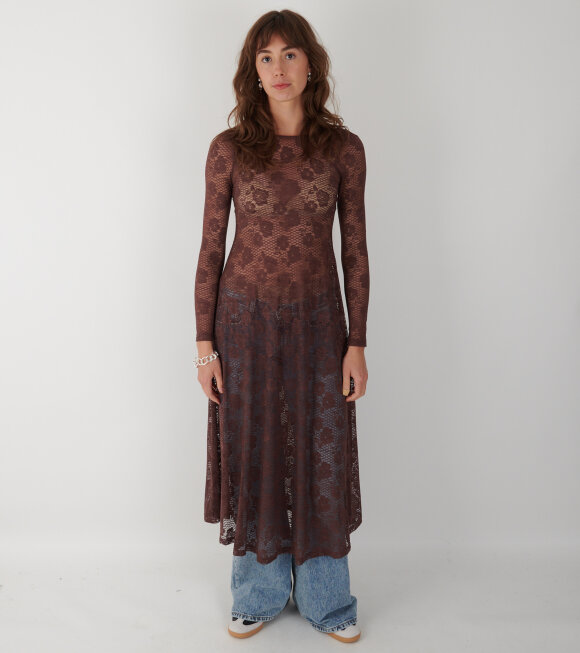 Mr. Larkin - Greta Dress Deep Mahogany