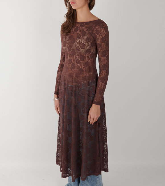 Mr. Larkin - Greta Dress Deep Mahogany