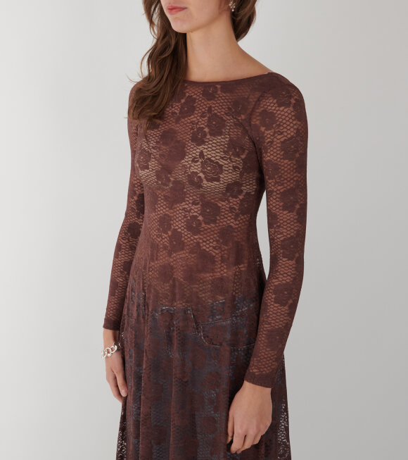 Mr. Larkin - Greta Dress Deep Mahogany