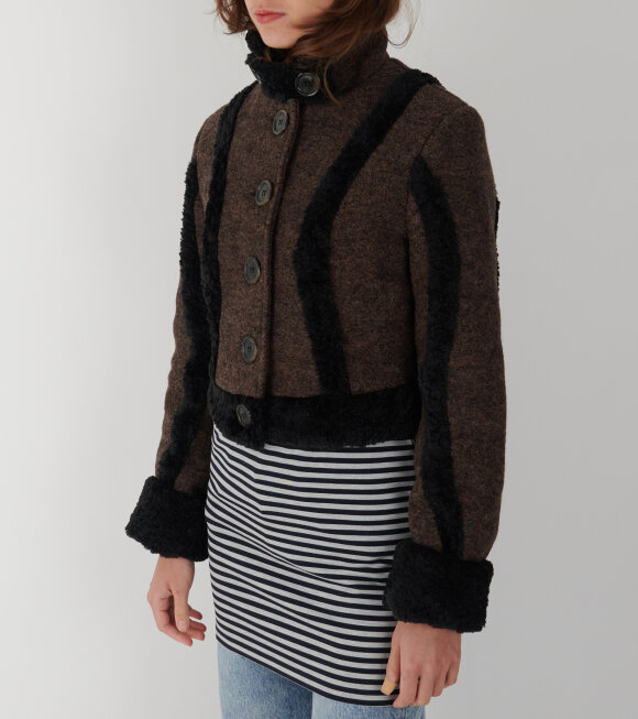 Kernemilk - Puff Jacket Dark Brown/Black