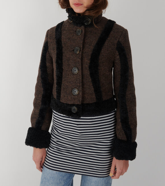 Kernemilk - Puff Jacket Dark Brown/Black