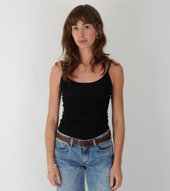 Nørgaard Paa Strøget - 101 Wool Strap Top Black