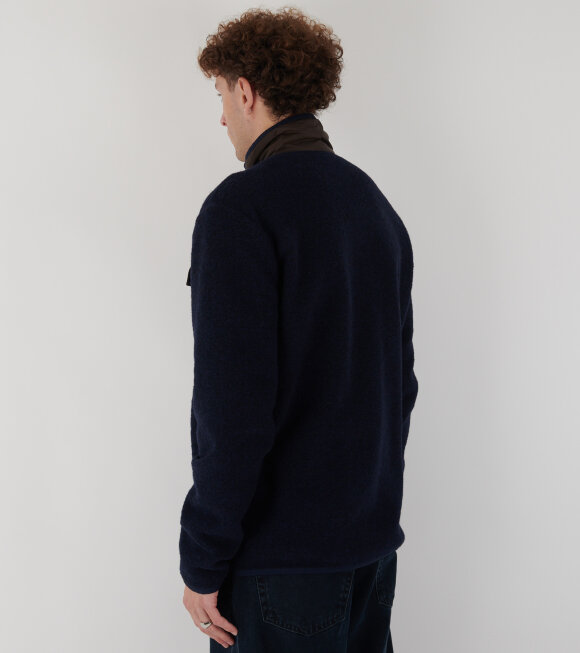 Moncler - Zip Wool Fleece Navy/Brown