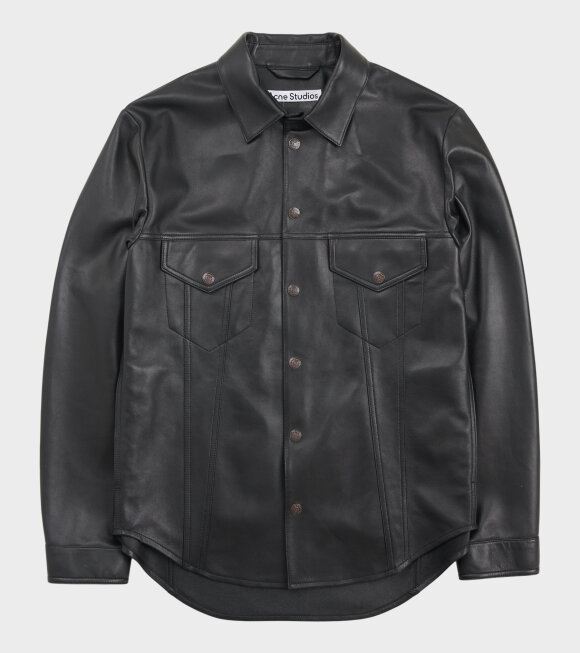 Acne Studios - Leather Shirt Black 