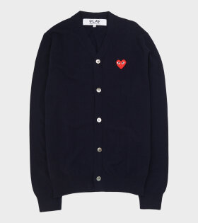 Red Heart V-Neck Cardigan navy