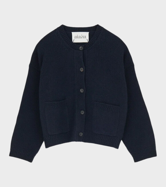 Aiayu - Cobe Wool Cardigan Black/Blue