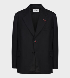 Herringbone Wool Jacket Black