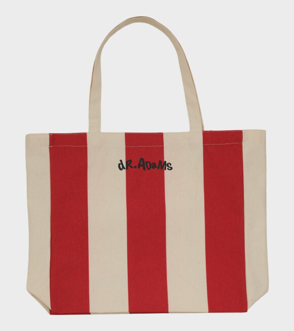 dr.Adams - dr. Adams Striped Tote Natural/Red