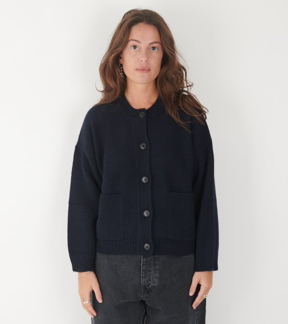 Aiayu - Cobe Wool Cardigan Black/Blue