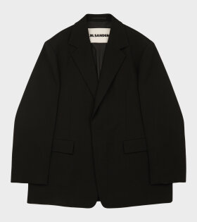 Textured Wool Blazer Black