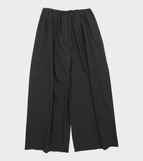 Cotton Banding Wide Pants Black