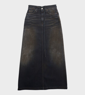 Long Denim Skirt Dark Vintage Blue