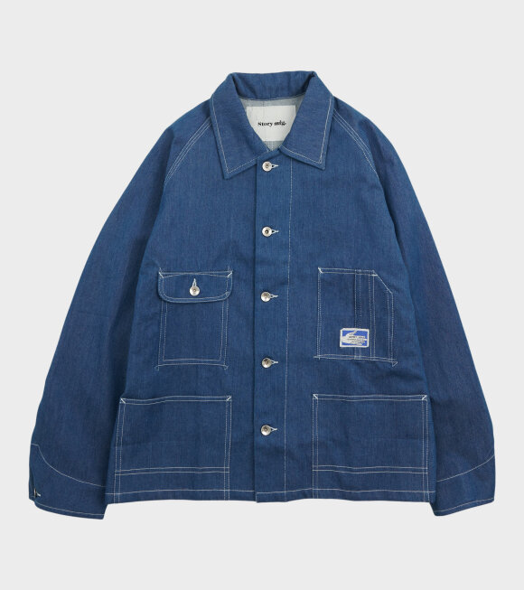 Story mfg. - Railroad Jacket Indigo Denim Wonky-Wear