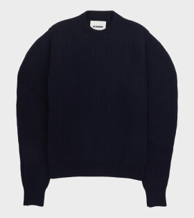 Engineered Boiled Wool Knit Navy