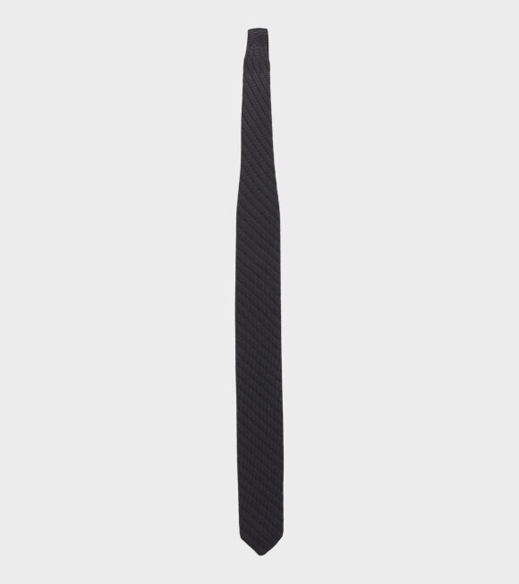 Mfpen - Formal Silk Tie Black Grey Stripe