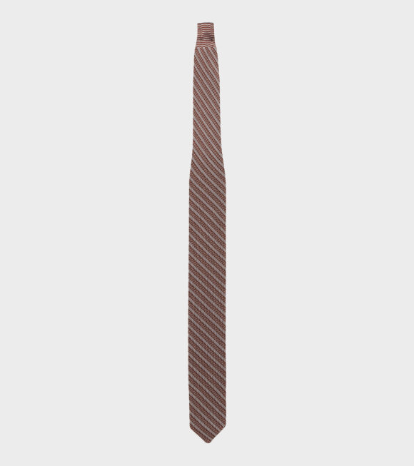 Mfpen - Formal Tie Brown Grey Stripe 