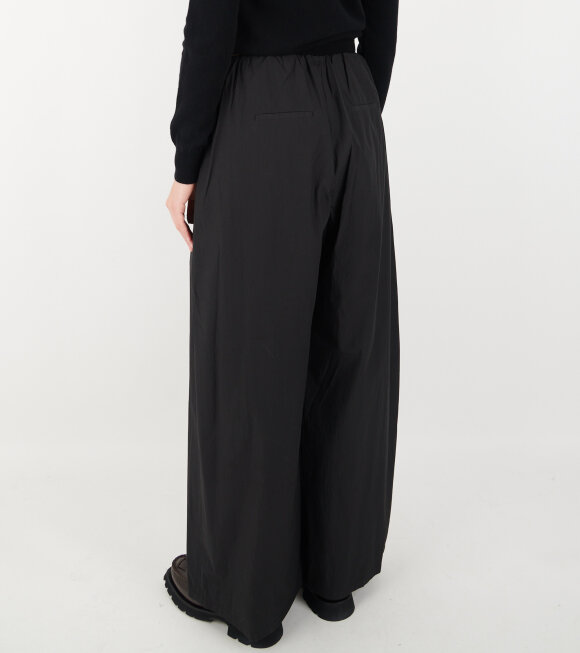 Amomento - Cotton Banding Wide Pants Black