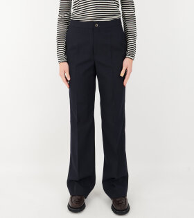 Wool Blend Trousers Blue