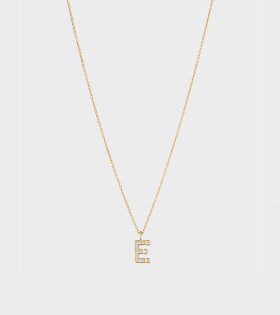 Simple E Necklace Gold