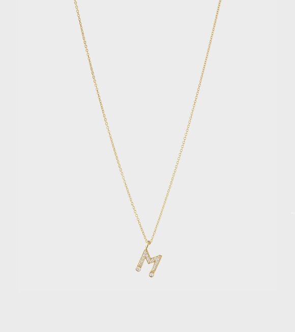 Sophie Bille Brahe - Simple M Necklace Gold