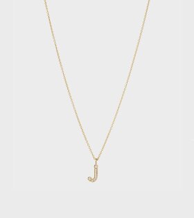 Simple J Necklace Gold