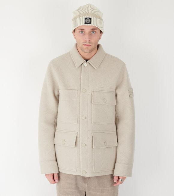 Stone Island - Ghost Heavy Melton Wool Jacket Light Beige