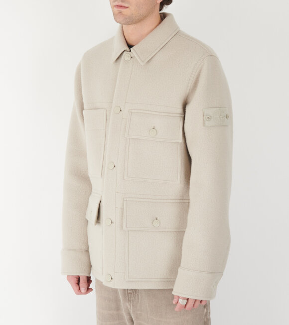 Stone Island - Ghost Heavy Melton Wool Jacket Light Beige