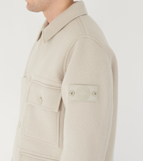 Stone Island - Ghost Heavy Melton Wool Jacket Light Beige