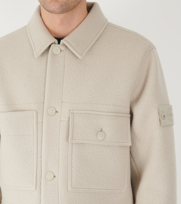 Stone Island - Ghost Heavy Melton Wool Jacket Light Beige