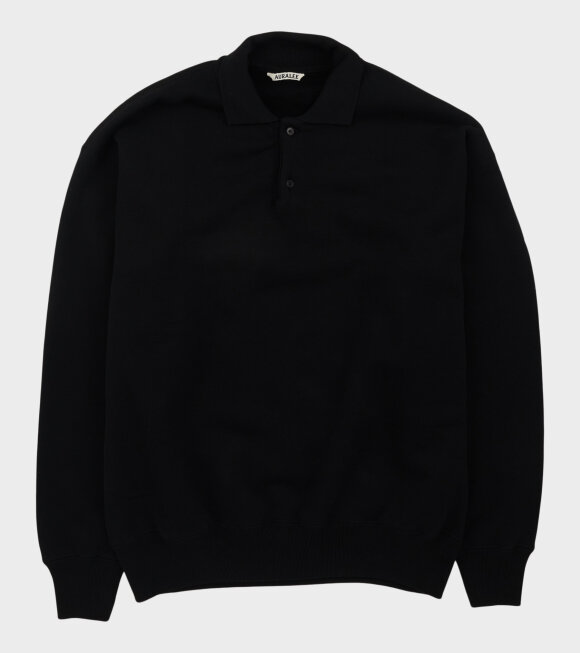 Auralee - Smooth Soft Sweat Polo Black