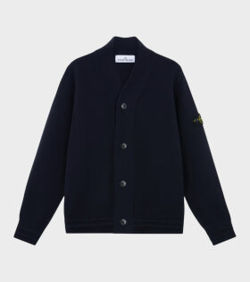 Cotton Knit V-neck Cardigan Navy