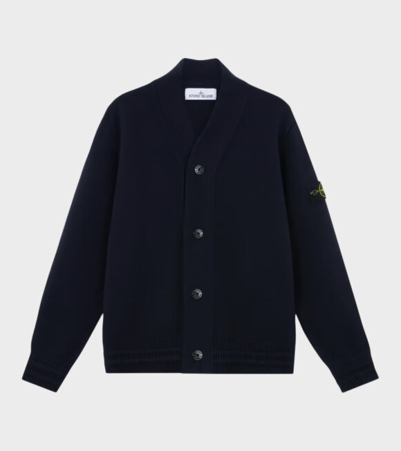 Stone Island - Cotton Knit V-neck Cardigan Navy