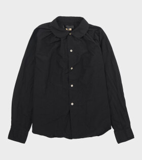 Round Collar Ladies Shirt Black