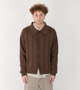 Formal Cardigan Light Brown Stripe