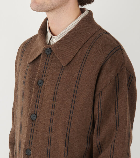 Mfpen - Formal Cardigan Light Brown Stripe