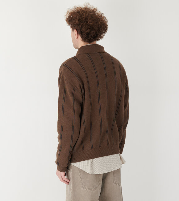 Mfpen - Formal Cardigan Light Brown Stripe